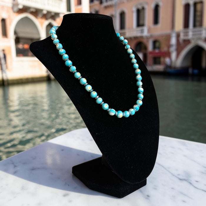 Murano glas halsketting 'San Remo' Turchese