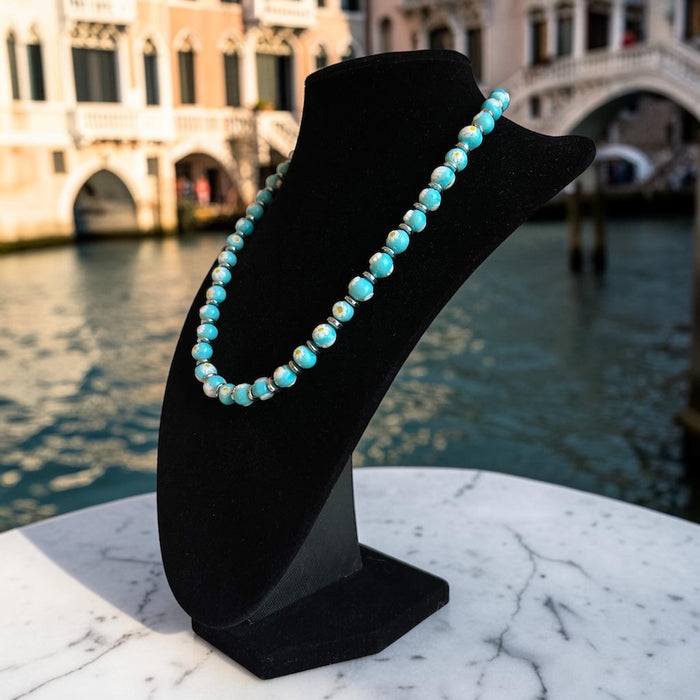 Murano glas halsketting 'San Remo' Turchese