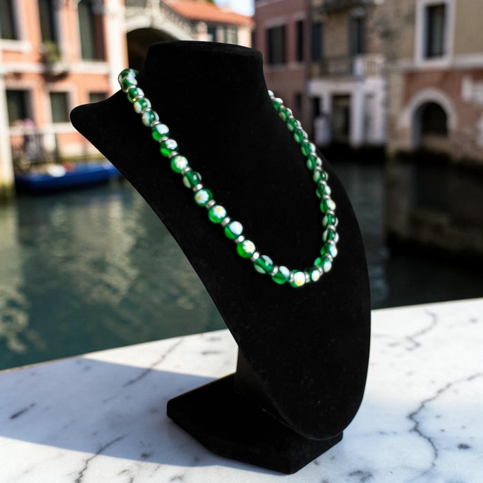 Murano glas halsketting 'San Remo' Verde Trasparente