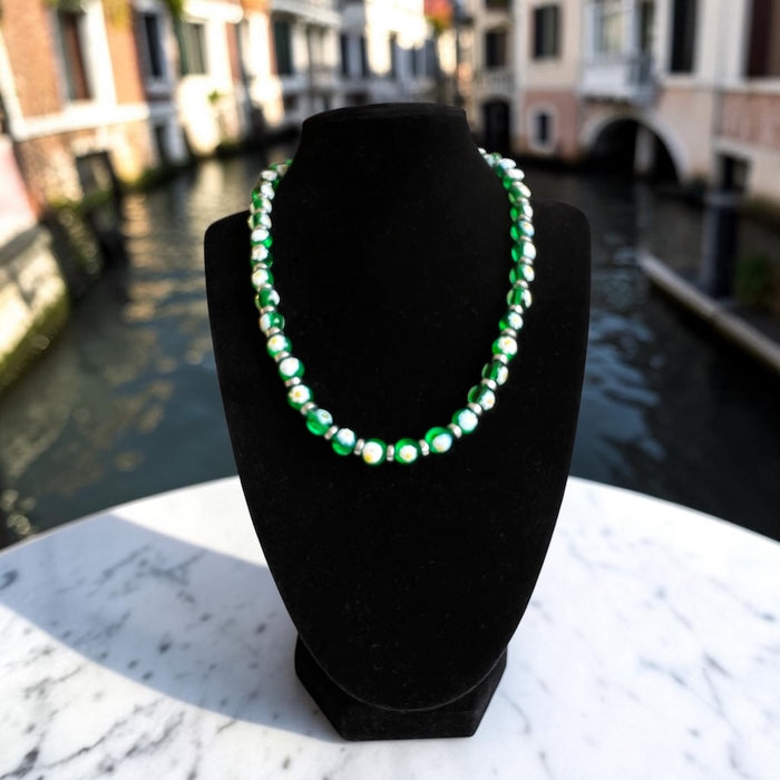 Murano glas halsketting 'San Remo' Verde Trasparente
