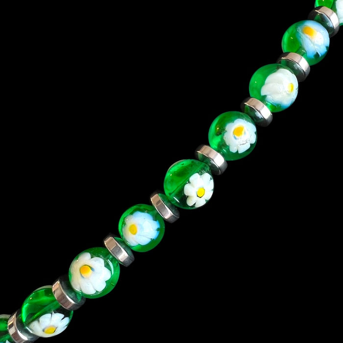 Murano glas halsketting 'San Remo' Verde Trasparente
