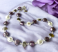 Murano glas halsketting Sienna Argento viola bianco - handgemaakt paars-wit Venetiaans glas