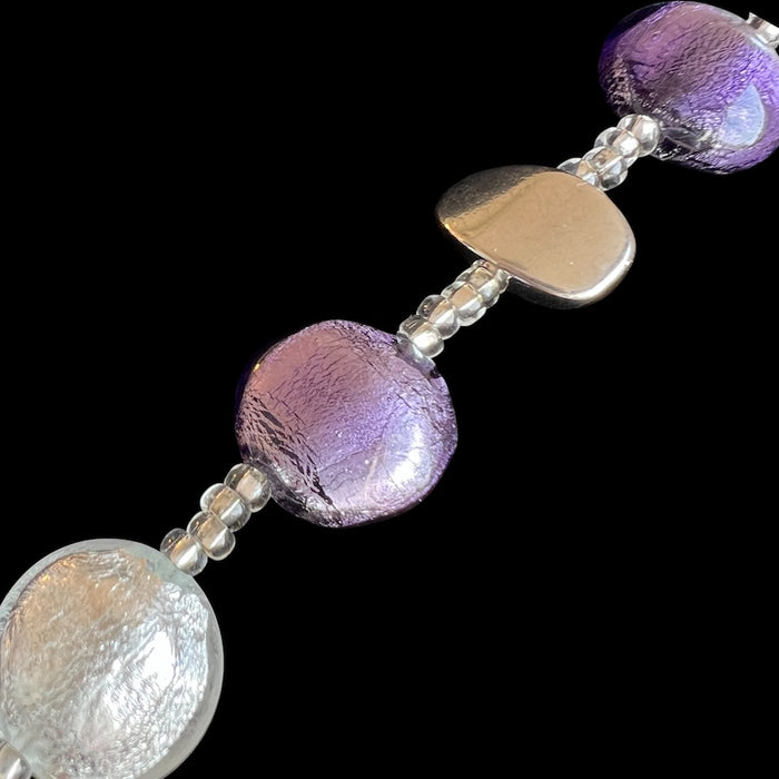 Murano halsketting 'Sienna' Argento Viola Bianco