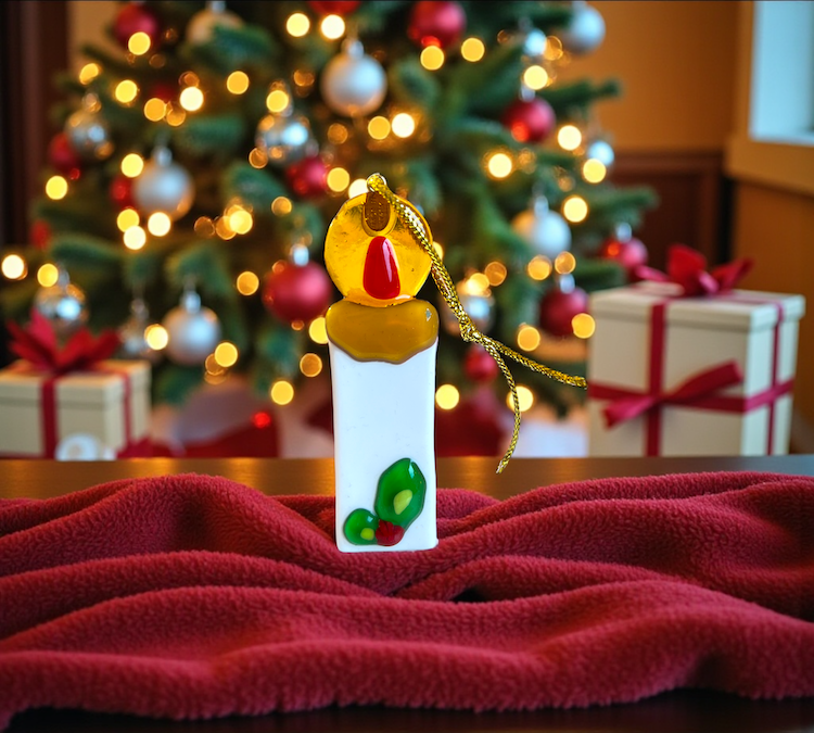 Kerstmis - Muranoglas candela di Natale giallo