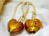 Murano glazen oorbellen Fiorenze in goud, handgemaakt Venetiaans glas met luxe gouden glans