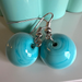 Murano glazen oorbellen Salina in turquoise, handgemaakt Venetiaans glas met frisse blauwe tint