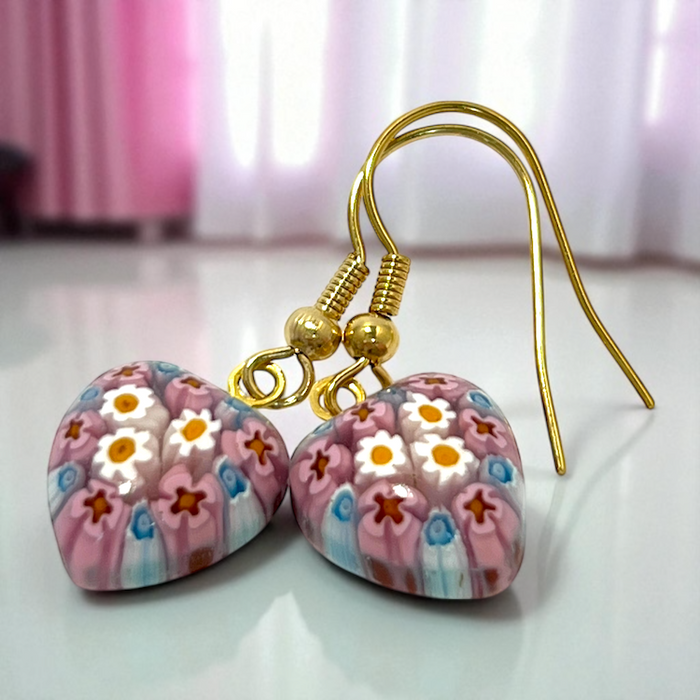 Murano glas oorbellen en hanger set Sassari - handgemaakt Venetiaans glas