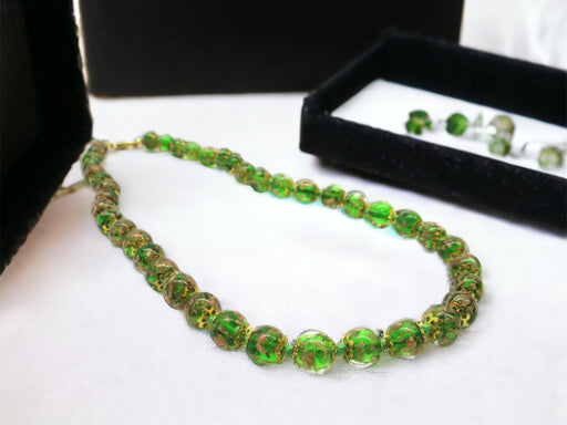 Murano glas halsketting Palermo verde - handgemaakt groen Venetiaans glas