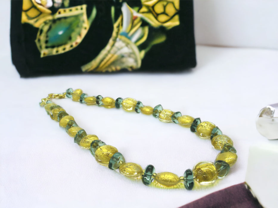 Murano glas halsketting Bologna multicolor handgemaakt Venetiaans glas