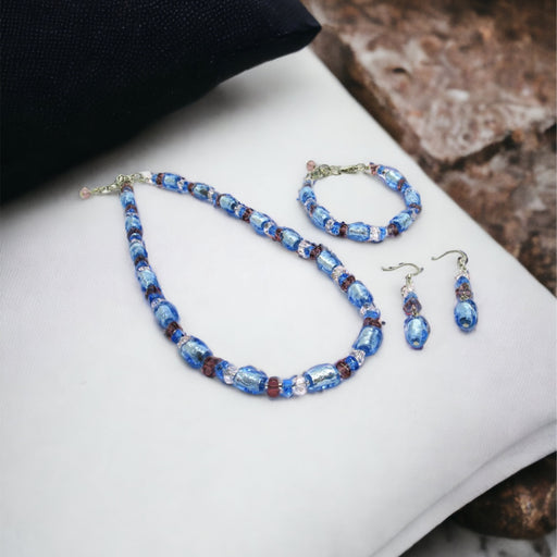 Murano glas halsketting set Bellagio multicolor handgemaakt Venetiaans glas