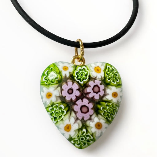 Murano glas hanger Amalfi Lavanda verde - handgemaakte lavendel hanger in groen Venetiaans glas