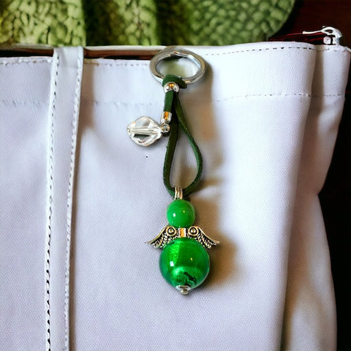 Murano glas sleutelhanger Angelo Fortuna felicità verde - handgemaakt groen geluksengeltje