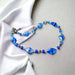 Murano glas halsketting set Arezzo aqua blauw handgemaakt Venetiaans glas