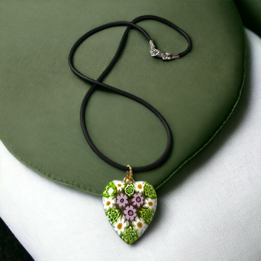 Murano glas hanger Amalfi Lavanda verde - handgemaakte lavendel hanger in groen Venetiaans glas