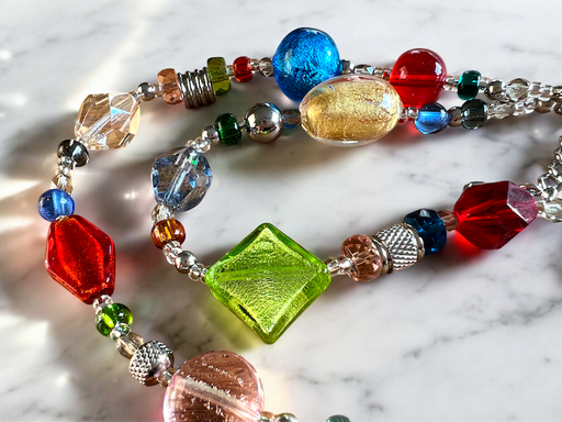 Murano glas halsketting Roma multicolor handgemaakt Venetiaans glas