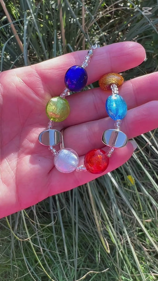 Murano glas armband Sienna multicolore - handgemaakt kleurrijk Venetiaans glas