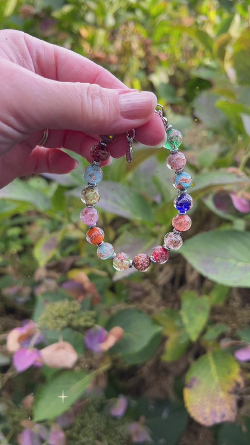 Murano glas armband Palermo multicolor met handgemaakte Venetiaanse glaskralen