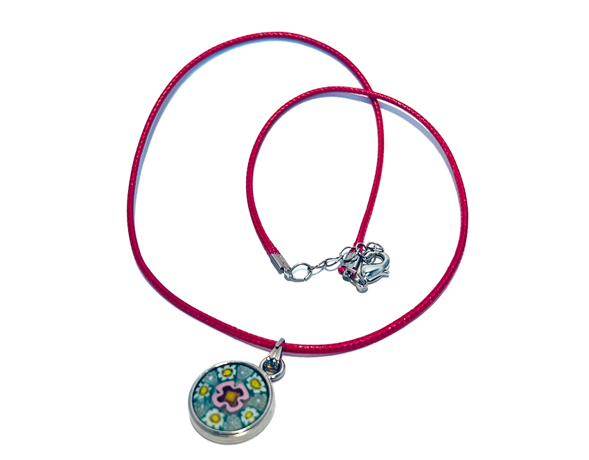 Murano glas halsketting Lecce rosso - handgemaakt rood Venetiaans glas