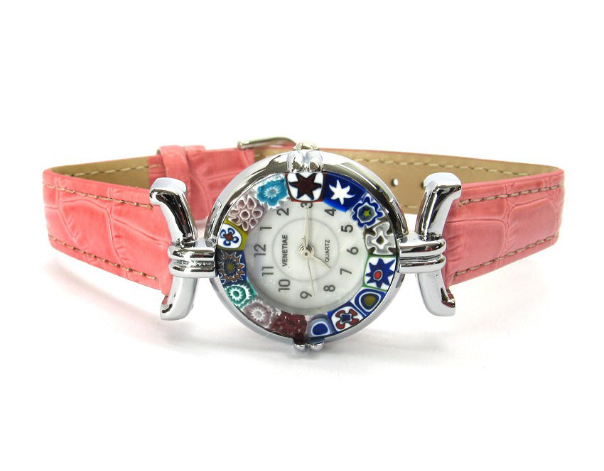 Millefiori horloge 'Ravenna'  Rosa