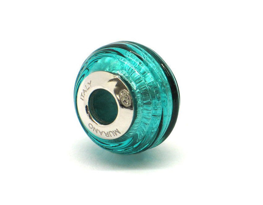 Murano glas bead - Verde a coste