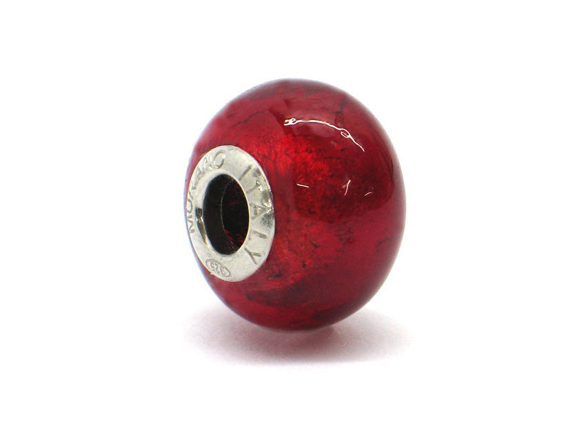 Murano glas bead - Rosso Ferrari